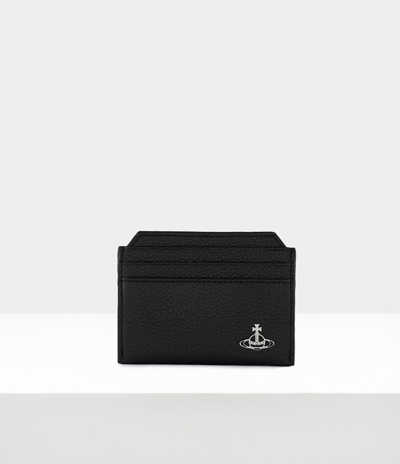 Vivienne Westwood grain leather slim card holder black